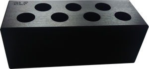 Glfa Cartridge Gauge 9mm Luger - 7-holes Anodized Black