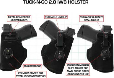 Galco Tuck-n-go Itp Holster - Ambi Lther Taurus Mil Pro Black
