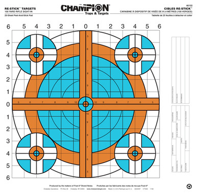 Champion Re-stick 100 Yd Rifle - Sight In Self-adhesve Trt 25-p