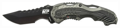 S&w Knife M&p Spring Assist - 3.4" Grey Serrated