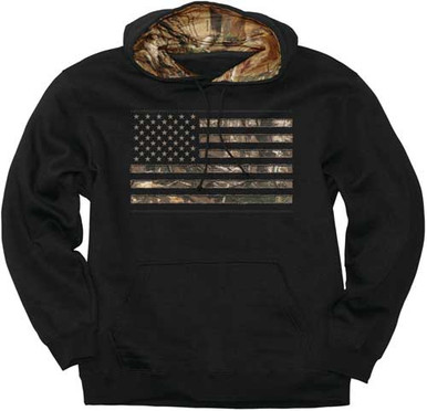 Buck Wear Hoodie Camo Stars & - Stripes Black Medium!