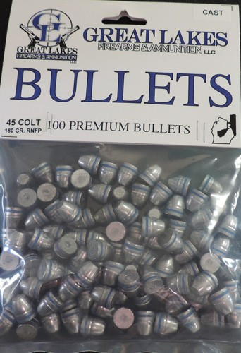 Great Lakes Bullets .45lc - .452 180gr. Lead-rnfp 100ct