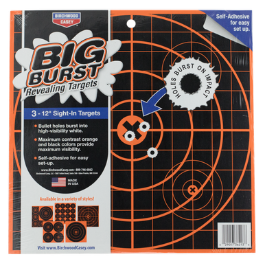 Birchwood Casey Big Burst, Bir 36123 Big Burst 12" Bullseye Tgt 3pk