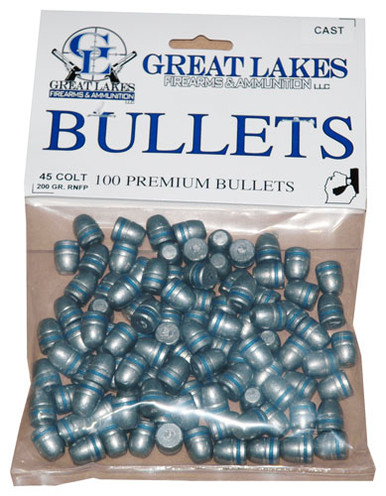 Great Lakes Bullets .45lc - .452 200gr. Lead-rnfp 100ct