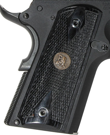 Pachmayr Laminated Wood Grips - 1911 Officer Charcoal Checker