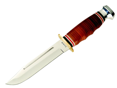 KA-BAR Bowie Marine Hunter Fixed 5.8 in Blade Leather Handle