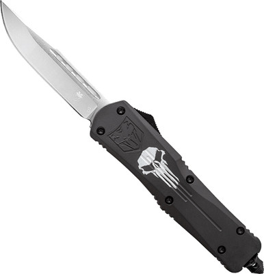 Cobratec Large Fs3 Otf Black - Punisher 3.5" D2 Steel Drp Pnt