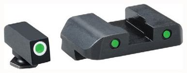 Ameriglo Tritium Pro Oper. Set - Green/green Glock 17 & 22+