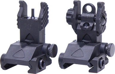 Guntec Folding Poly Sight Set - Thin Profile Black