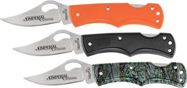 Imperial Knife 3-pack Lockback - 2.3" Blade Orange/black/camo