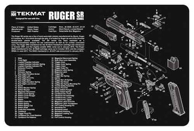 Tekmat Armorers Bench Mat - 11"x17" Ruger Sr9/sr40 Pistol