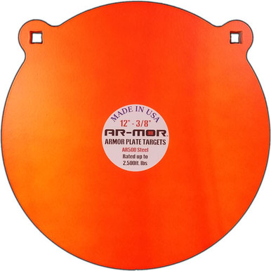 Ar-mor 12" Ar500 Steel Gong - 1/2" Thick Steel Orange Round