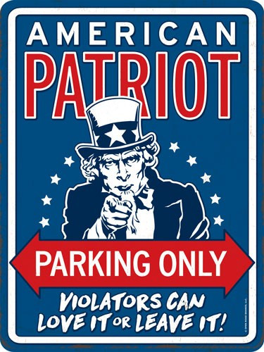 Open Road Brands Die Cut Emb - Tin Sign Patriot Parking