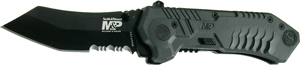 S&w Knife M&p Spring Assist - 2.8" Serrated Tanto Black