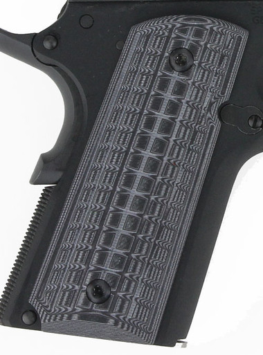 Pachmayr Dominator G10 Grips - 1911 Officer Gry/blk Grappler