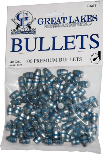 Great Lakes Bullets .40/10mm - .401 180gr. Lead-tcfp 100ct
