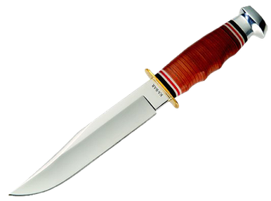 KA-BAR Bowie Fixed 6.875 in Blade Leather Handle