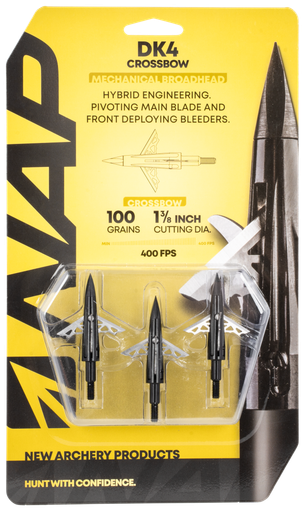 New Archery Products DK4 100 Grain Crossbow Broadhead 3 Pack