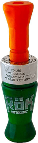 Foiles Timber Rattlr Duck Call - Single Reed Grn Prl/org Prl