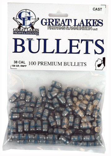 Great Lakes Bullets .38/.357 - .358 158gr. Lead-rnfp 100ct