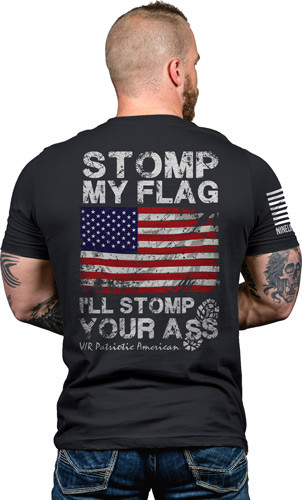 Nine Line Apparel Stomp My - Flag Men's T-shirt Black Smll!
