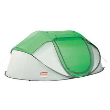 Coleman Popup 4 Tent 9.25x6.5 Foot Green Lght Gry