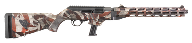 Ruger 19121 PC Carbine 9mm Luger 16.12" 17+1 Black Nitride American Flag Cerakote Threaded Barrel