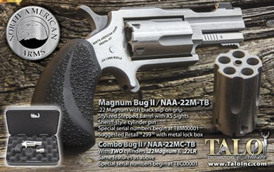 Na Mini-revolver .22wmr Bug Ii - S/s Matte Black Grips (talo)