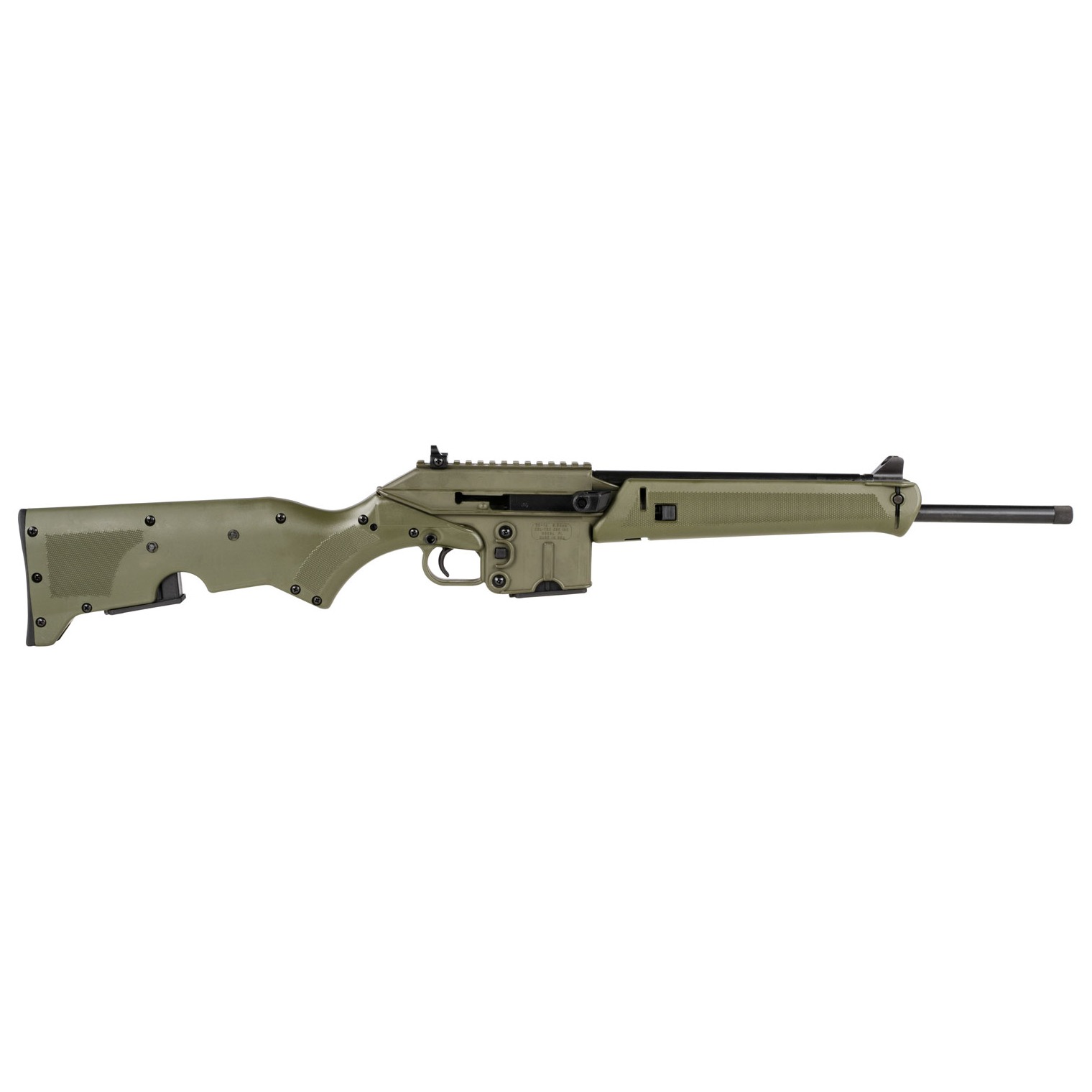 Kel-Tec SU16CAGRN SU16 *CA Compliant 5.56x45mm NATO 10+1 16” Black Steel Barrel, Green Steel Receiver, Green Synthetic w/Storage Compartment Stock