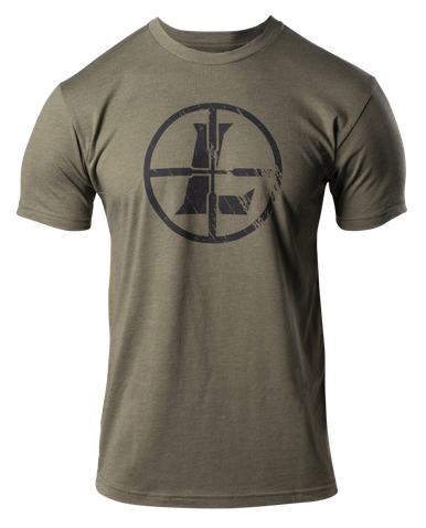 Leupold 180249 Distressed Reticle T-Shirt Military Green Medium Short Sleeve