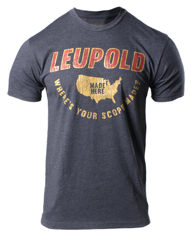 Leupold Made Here, Leu 180429 Made Here Tee Lg Charcoal Heather