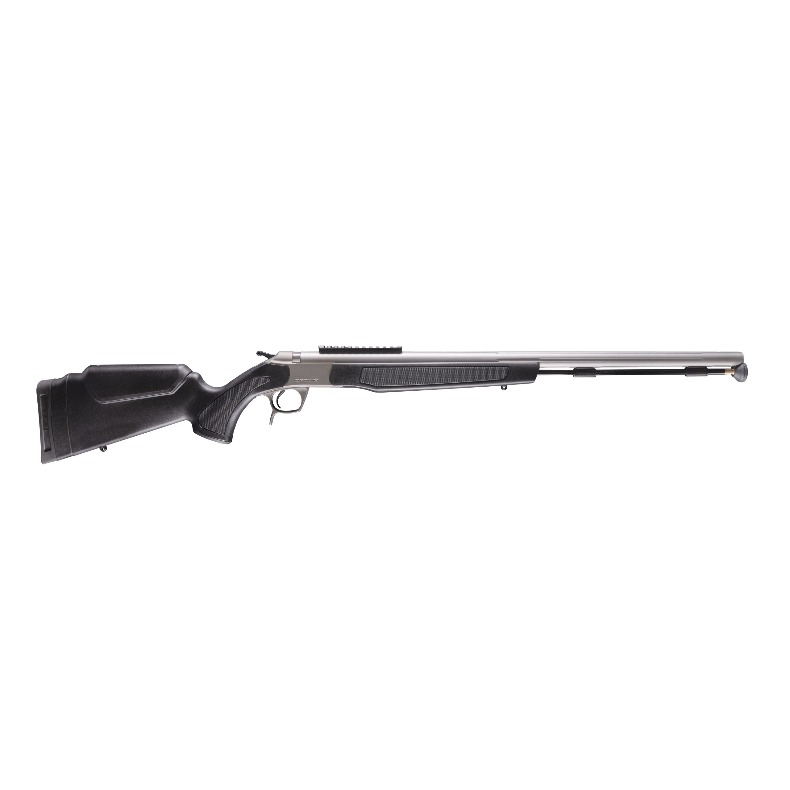 CVA PR2050SM Optima 50 Cal 26” Stainless Fluted Barrel, 0 MOA Picatinny Rail Stainless Steel Receiver, Fixed Black Synthetic Stock