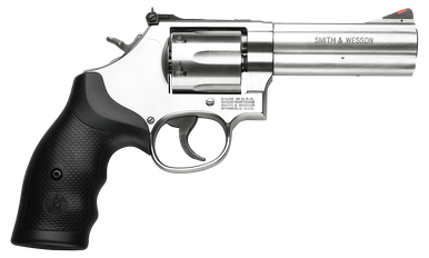 Smith & Wesson 686 357 Magnum, 4" Barrel, 6rd Stainless Steel, White Outline/Red Ramp Sights Distinguished Combat