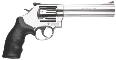 Smith & Wesson 164198 686 Plus 357 Mag 7rd 6" Stainless Steel Black Polymer Grip