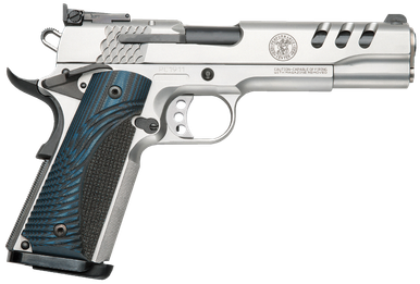 Smith & Wesson 170343 1911 Performance Center 45 ACP 5" 8+1 Matte Silver Matte Stainless Steel Slide Custom Wood G10 Grip