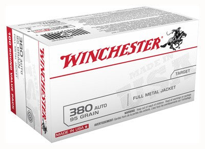 Winchester .380 ACP USA 95gr FMJ FN Ammo 955 FPS