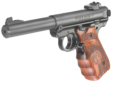 Ruger 40159 Mark IV Target 22 LR 10+1 5.50" Stainless Bull Barrel, Blued Steel Drilled & Tapped Receiver, Target Laminate w/Finger Groove Grip, Right Hand
