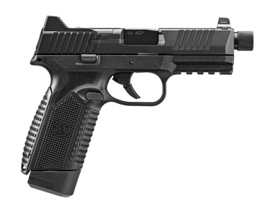 FN America, FN 545 Tactical, Semi-automatic, Striker Fired, Full Size, 45 ACP, 4.71" Barrel, Polymer Frame, Black, 1 -18 Rd Magazines and 1-15Rd Magazine