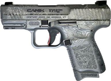 Canik TP9 Elite Sub-Compact, 9mm Luger, 3.6" Barrel, (1) 12-Rd & (1) 15-Rd,, White Dot Front Sight, Damascus Silver, IVS Exclusive