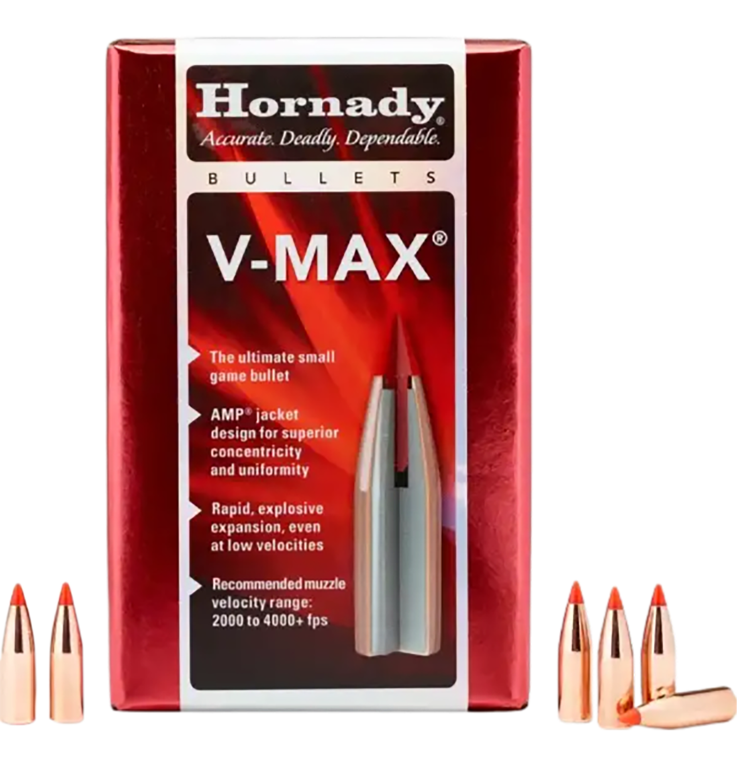 Hornady V-Max 20 Cal .204 32 gr Polymer Tip Reloading Bullets - 100/Box
