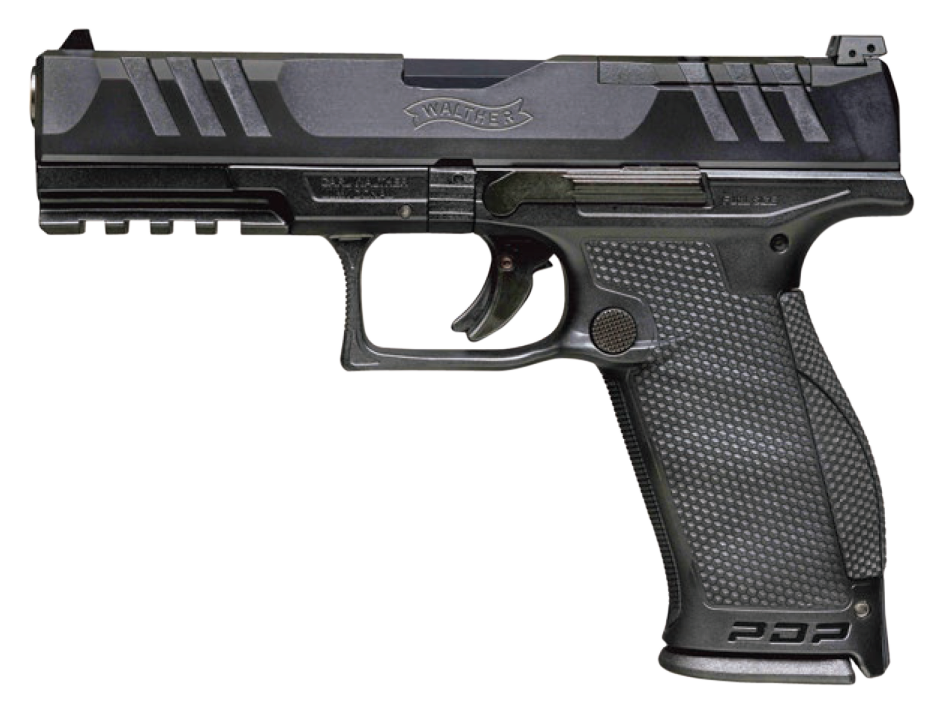Walther PDP Optic Ready Pistol 2844001, 9mm, 5 in, Polymer Grip, Black Finish, 18 Rd